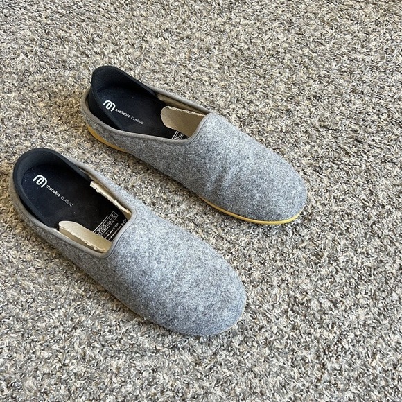 Mahabis Slipper Mens 45 US 11-11.5 Wool Gray Slip on Shoe Indoor/outdoor - Picture 1 of 10